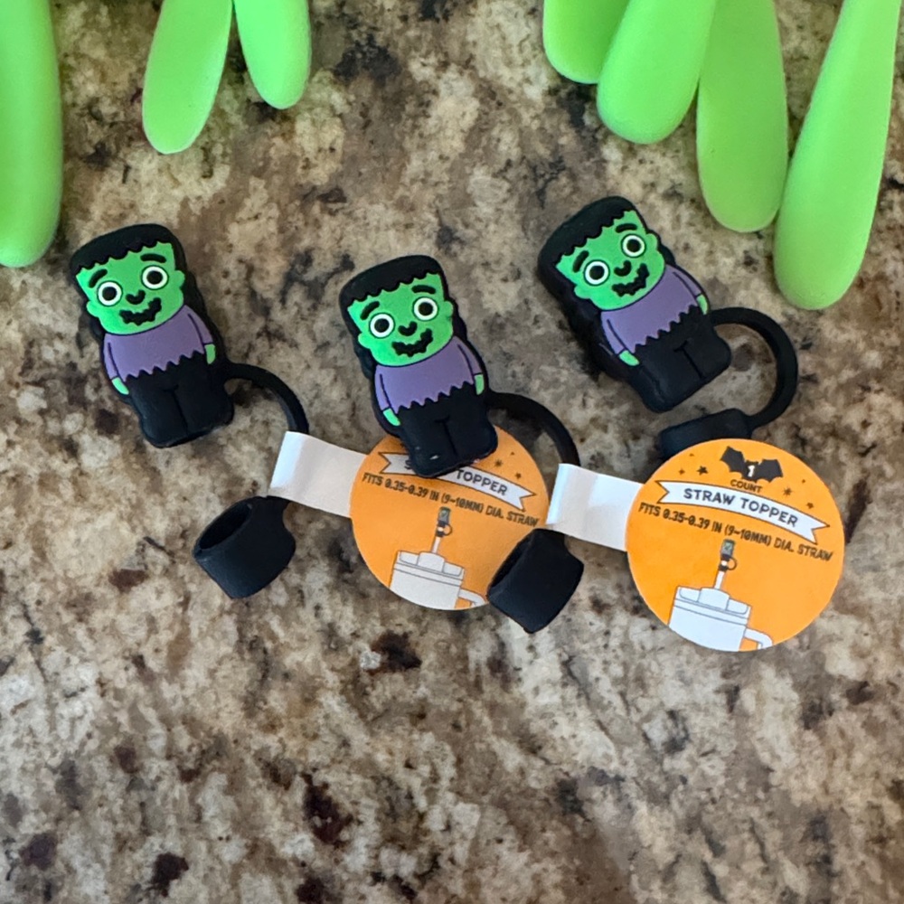 Halloween Novelty Straw Topper: Frankenstein